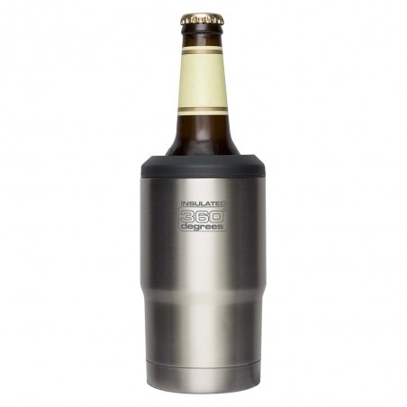 360 Degrees Funda Térmica Cerveza acero - Botella termo