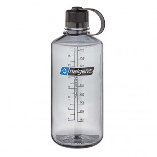 Nalgene Boca Estrecha gris tapón negro 1 Litro – Botella cantimplora