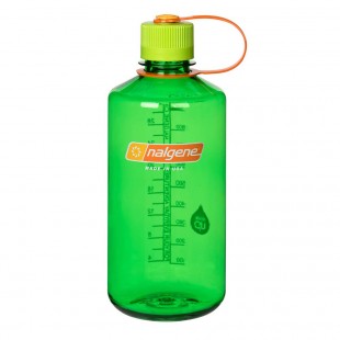 Nalgene Boca Estrecha verde tapón verde naranja 1 Litro – Botella cantimplora