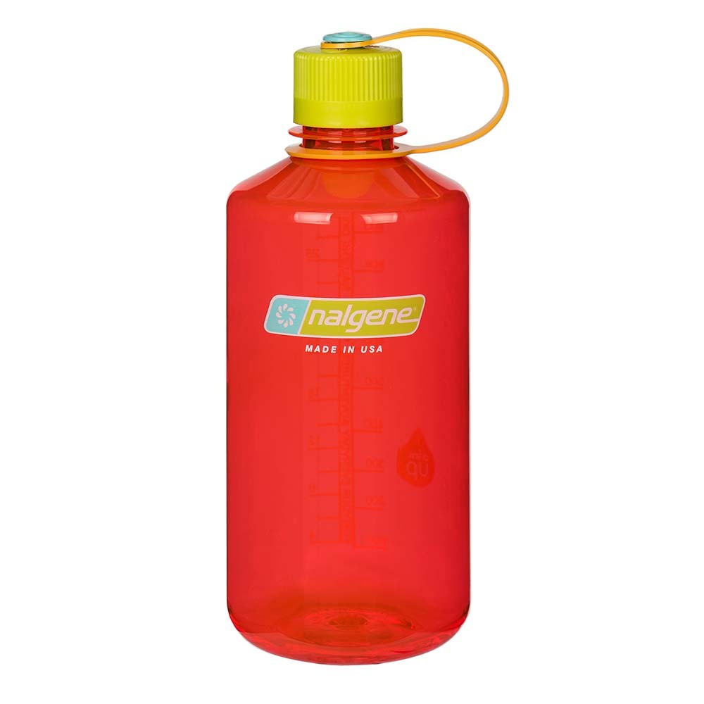 Nalgene Boca Estrecha rojo tapón verde 1 Litro – Botella cantimplora
