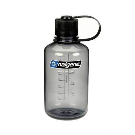 Nalgene Boca Estrecha gris tapón negro 500 ml – Botella cantimplora