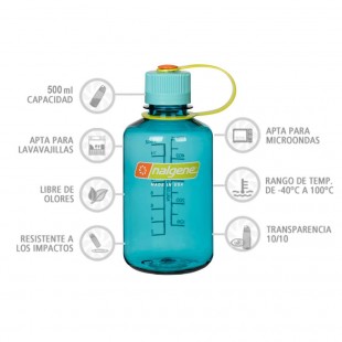 Nalgene Boca Estrecha azul cerúleo 500 ml – Botella cantimplora