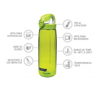 Nalgene OTF verde tapón verde 700 ml – Botella para deporte y trabajo