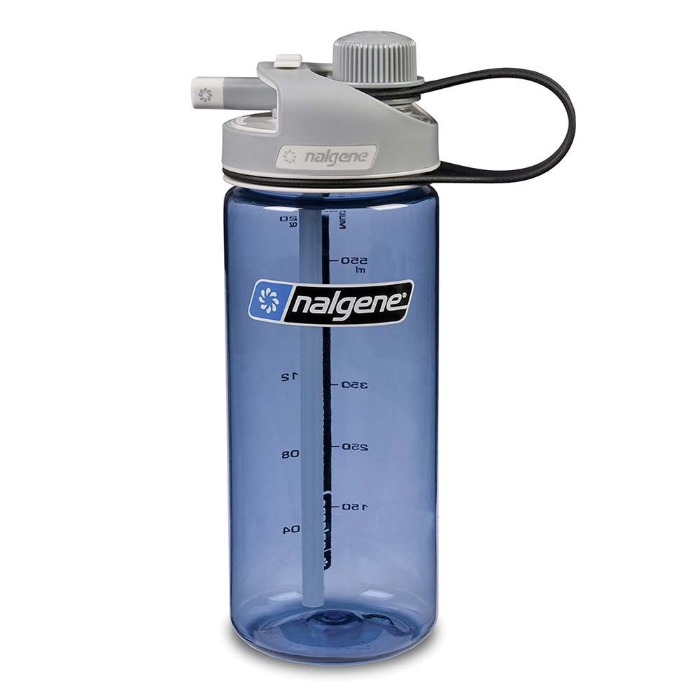 Nalgene Multidrink azul tapón gris 600 ml – Botella cantimplora