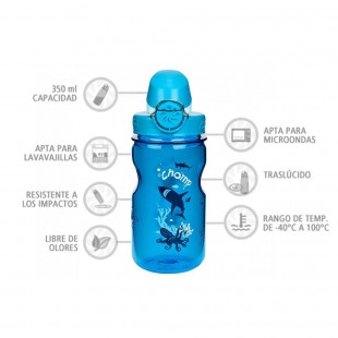 Nalgene OTF Kids Marítimo 350 ml – Botella cantimplora para niños