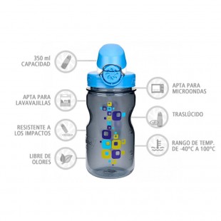 Nalgene OTF Kids Cuadrados 350 ml – Botella cantimplora para niños