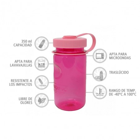 Nalgene Minigrip rosa 350 ml – Botella cantimplora para niños