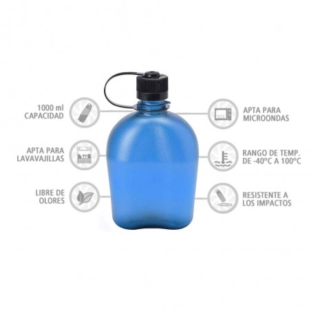Nalgene Oasis azul 1 litro – Botella cantimplora