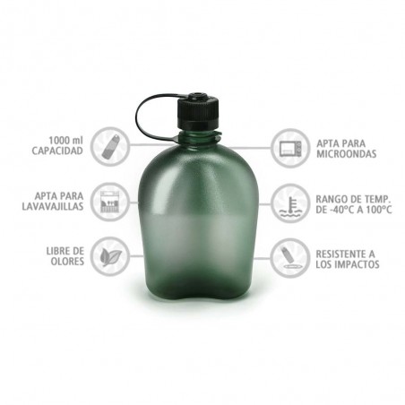 Nalgene Oasis verde 1 litro – Botella cantimplora