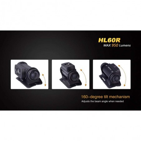 Fenix HL60R Doble Luz Fiable Aluminio negra - Linterna frontal