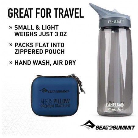 Sea to Summit Aeros Premium Traveller Pillow marino - Almohada de viaje
