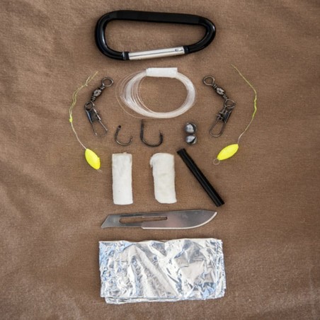 Mil-Tec Kit de supervivencia llavero paracord negro