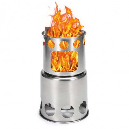 Lixada Tower Wood Stove - Hornillo plegable de leña