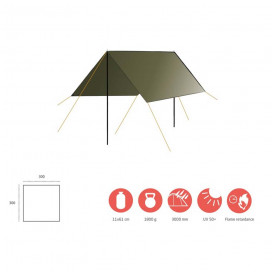 Grand Canyon  ZUNI 3 Tarp 3x3 - Verde oliva - Toldo