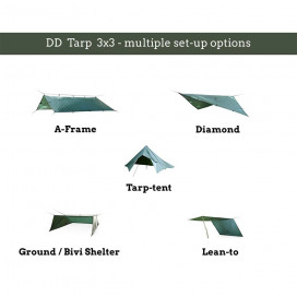 DD Hammocks Superlight Tarp 3x2,9 - Verde oliva - Toldo Bushcraft