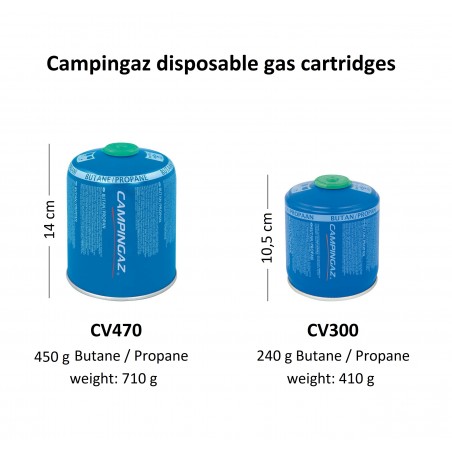 Pack 4 cartuchos de gas Campingaz CV470 PLUS con válvula
