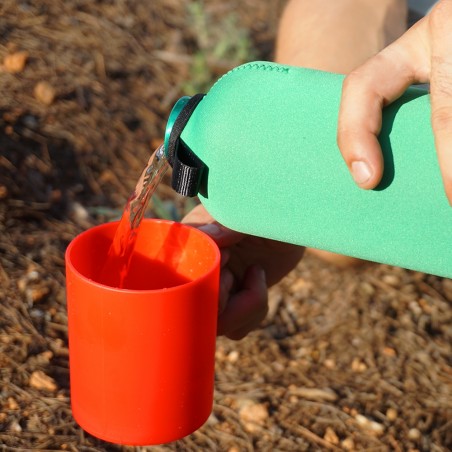 Botella cantimplora HOSA ALUMINIO 1 L CON FUNDA - verde