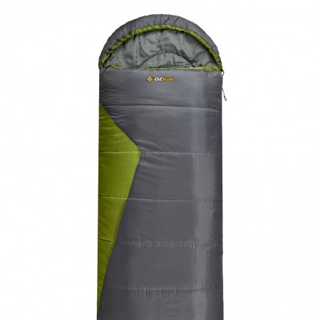 Saco de dormir alpino OZtrail BLAXLAND HOODED – verde y gris