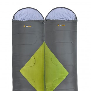 Pack 2 sacos de dormir alpinos OZtrail BASS TWIN PACK – verde y gris
