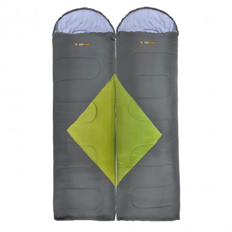 Pack 2 sacos de dormir alpinos OZtrail BASS TWIN PACK – verde y gris