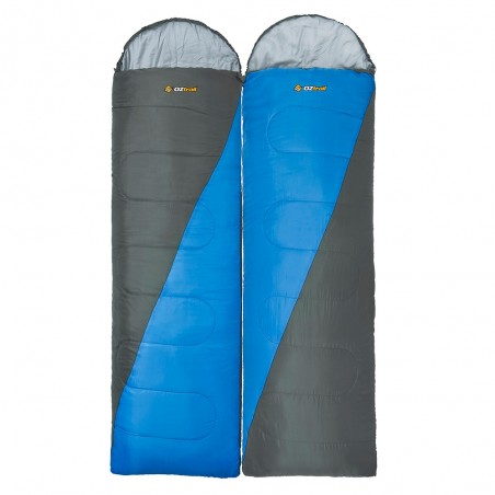 Pack 2 sacos de dormir alpinos OZtrail FRASER TWIN PACK – azul y gris