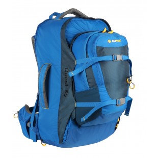 Mochila de viaje OZtrail QUEST TRAVEL PACK 65L con Daypack de 10L – azul