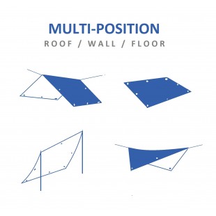 Toldo o refugio RAFIA 3 X 4 con cuerda nylon de 20 m - azul