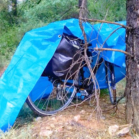 Suelo de camping - LONA DE RAFIA 3 X 4 - azul