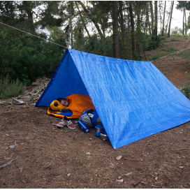 Toldo o refugio RAFIA 3 X 4 con cuerda nylon de 20 m - azul
